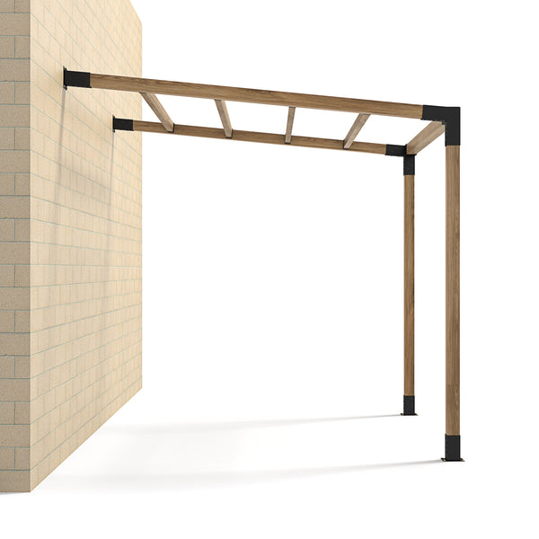 Angled Single Wall Mount Pergola Brackets Kit With Rafters