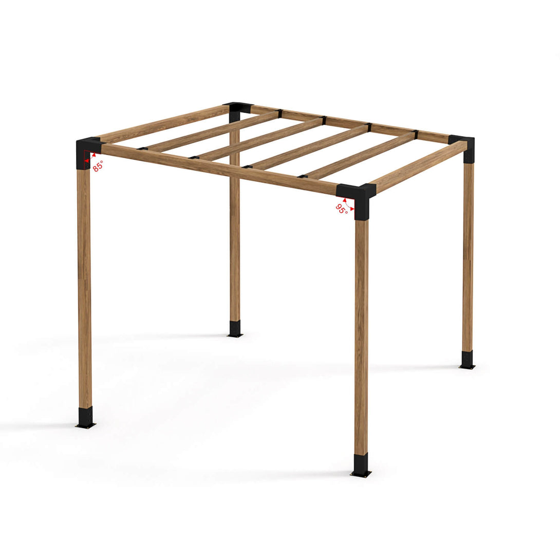 Angled Single Brackets Kit With Rafters | Outmos Pergola