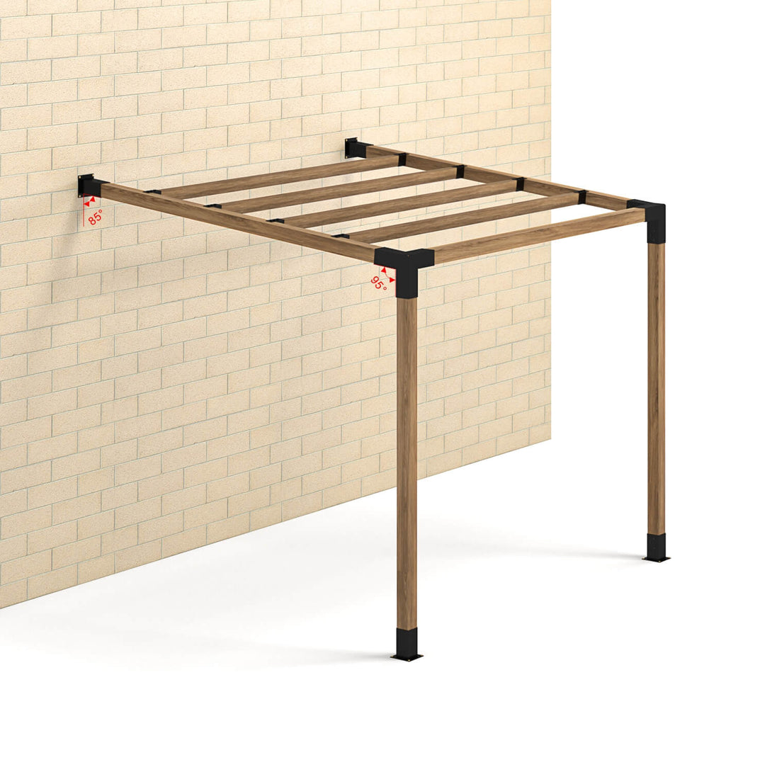 Angled Single Wall Mount Pergola Kit Brackets | Outmos Pergola