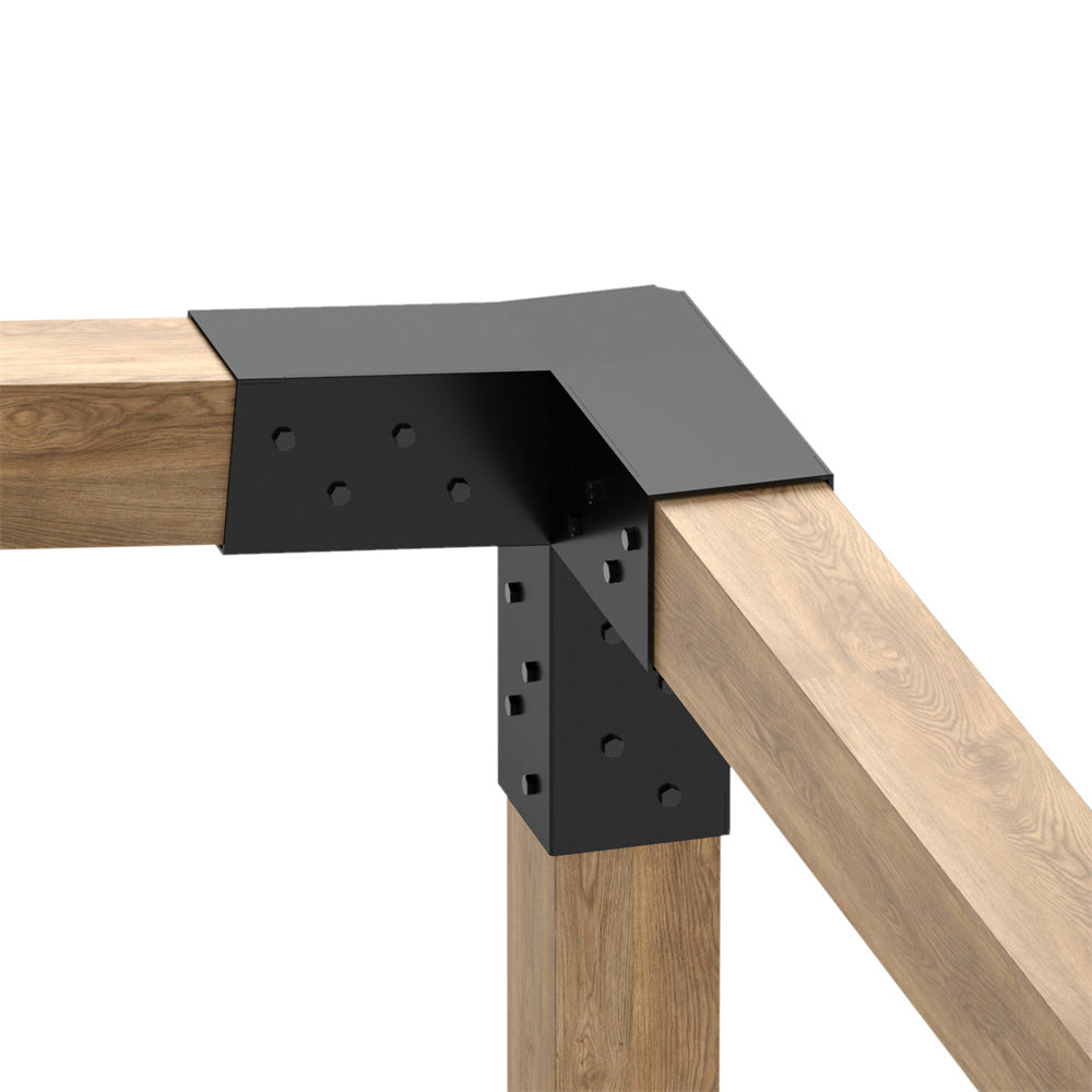 Angled Upward 3-Arm Pergola Bracket |Angled Corner Bracket – Outmos Pergola
