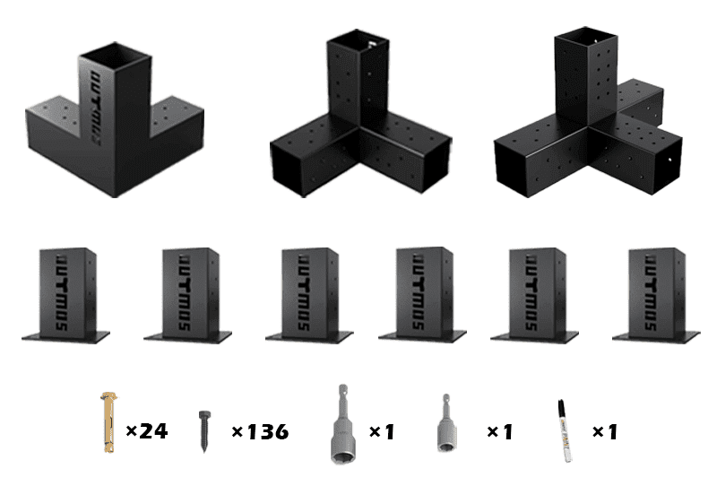 Double Wall Mount Pergola Kit Bracket 419 Outmos Pergola