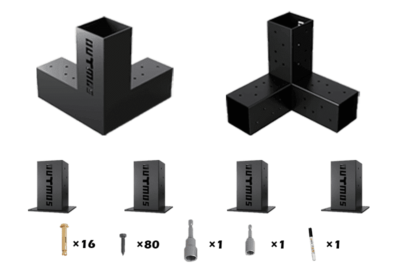 Single Wall Mount Pergola Kit Brackets | $258 | Outmos Pergola